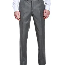 Для Мужчин's Бизнес плоская прямые штаны серого цвета с высоким качеством для любого вечерние или Бизнес мужской костюм для досуга штаны