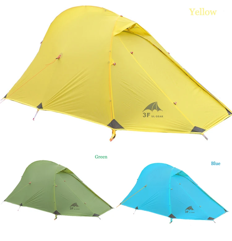 

2015New 3F Gear High quality 15D 3season professional silicon PU coating 2 layer camping tent with 7075 aluminium pole
