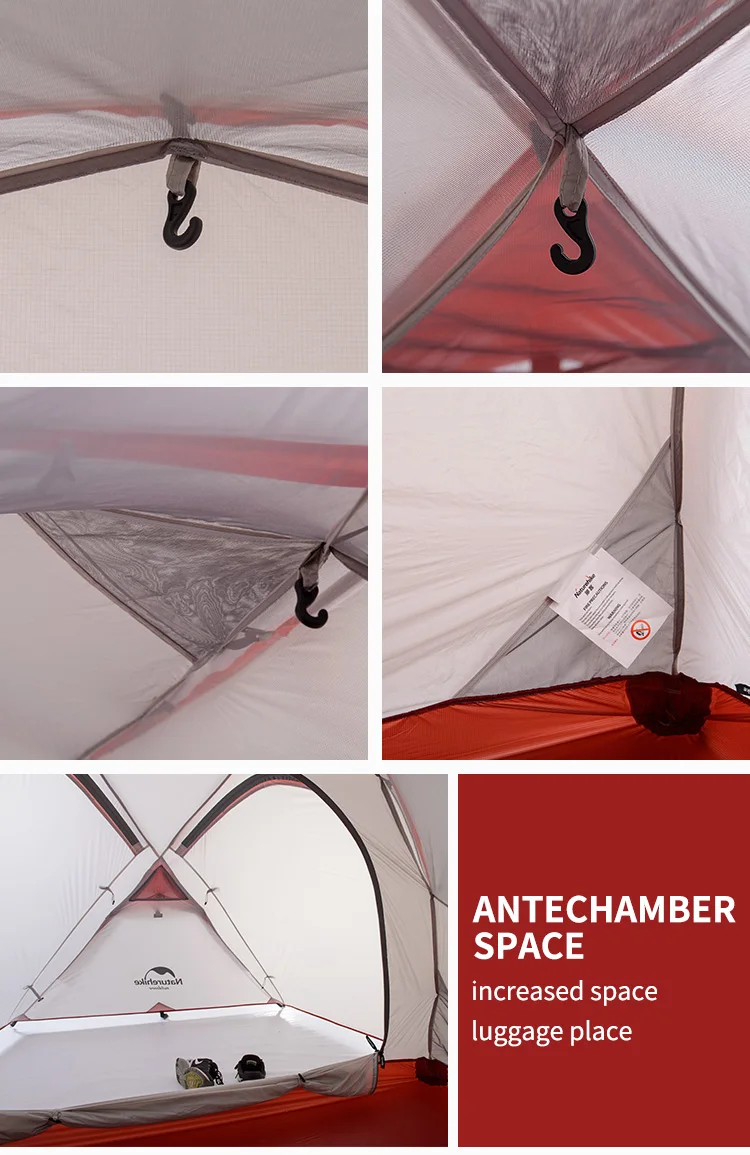 Naturehike Hiby семейная палатка 20D силиконовая Ткань Водонепроницаемая двухслойная 3 человека 4 сезона палатка с ковриком