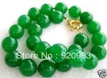 Libre P & P ******* 10 MM cuentas de JADE verde NATURAL collar de 18 “