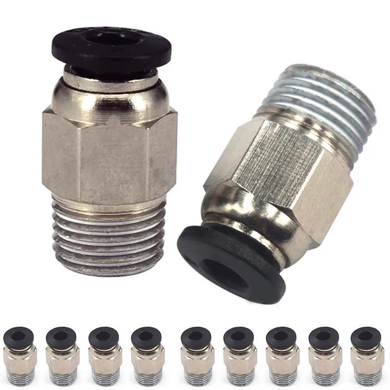 Mayitr 5/10 قطعة دفع في الإفراج السريع تركيب موصل 3D طابعة أنبوب موصلات ل 3D V6 PC4-M10 مستقيم تفلون أنبوب