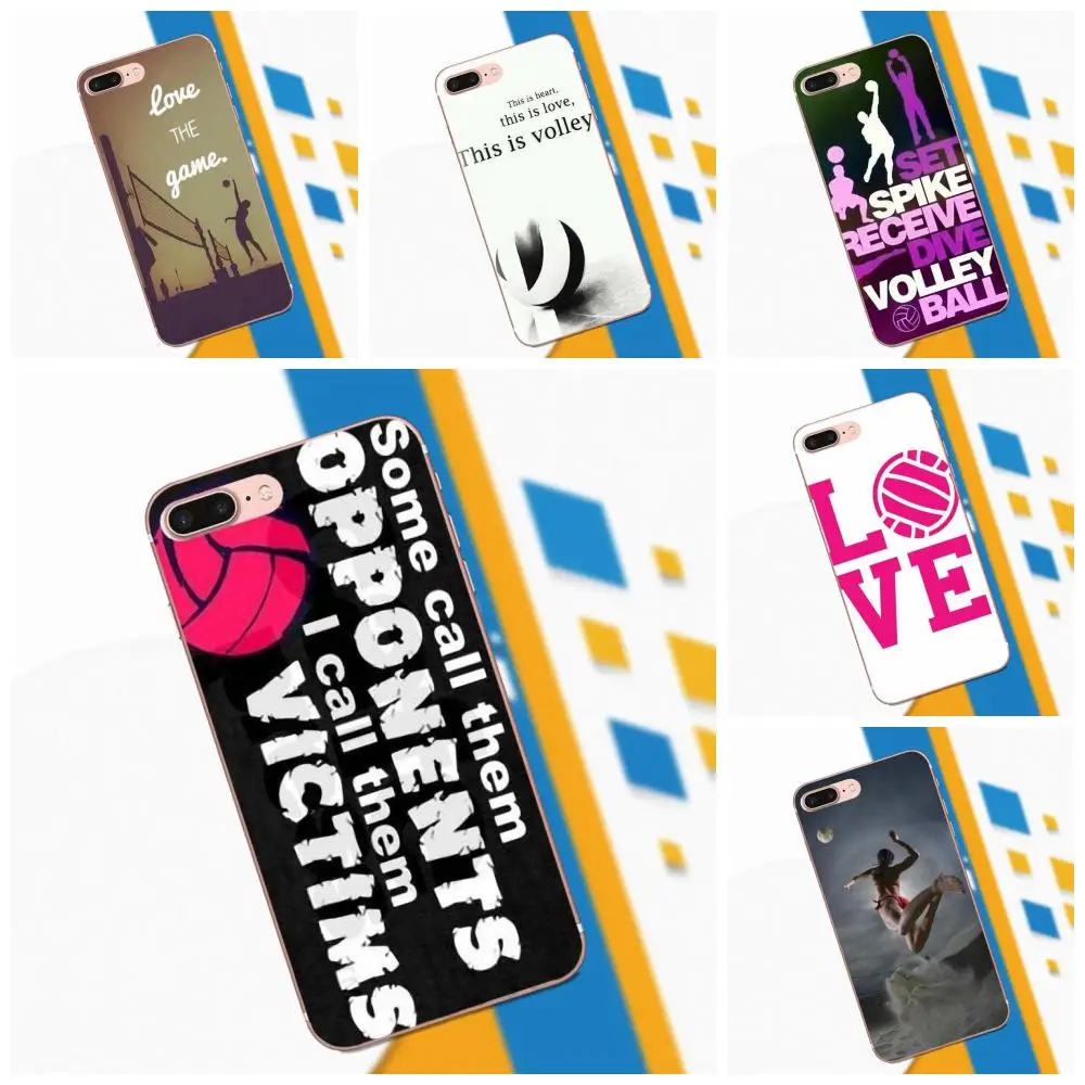 

For Galaxy Alpha Core Prime Note 4 5 8 S3 S4 S5 S6 S7 S8 S9 mini edge Plus Soft Cell Phone Case Cover Sport Fans Volleyball