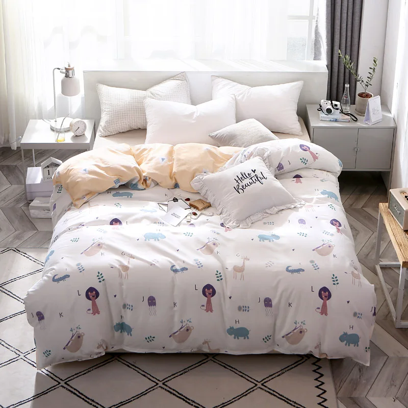 

1Pcs Duvet Cover Fashion Cartoon Pattern Cotton Bedclothes 150x200cm/160x210cm /180x220cm/200x230cm /220X240cm Size Mf