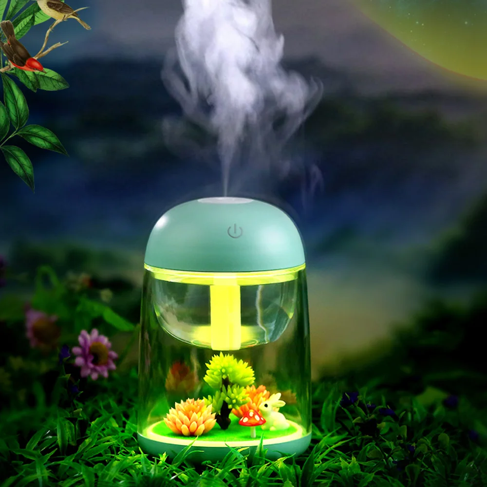 car diffuser Creative 460ml Fish Tank Aquarium Lamp Humidifier Crystal