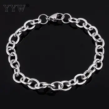 

YYW Stainless Steel Jewelry Bracelet, 2mm thick link wire, 8mm across, link length 10mm, Sold Per Approx 7.5 Inch Strand