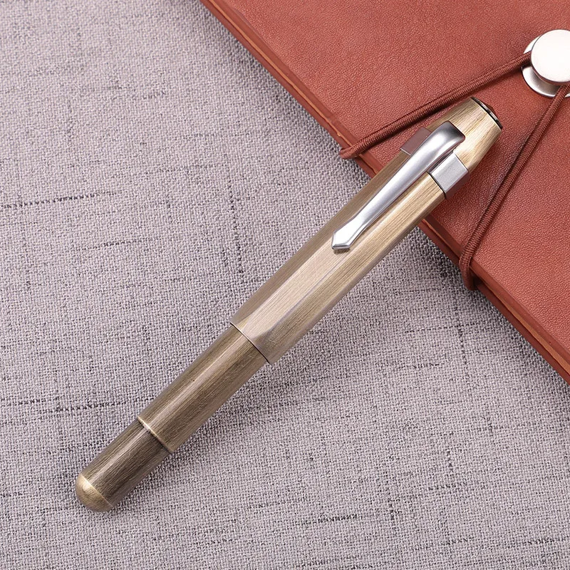 0,5/1,0 мм Высококачественная тонкая перьевая ручка, портативные полностью медные материалы, сменные чернила для письма, ручка для бизнеса, студенческий подарок - Цвет: Bronze