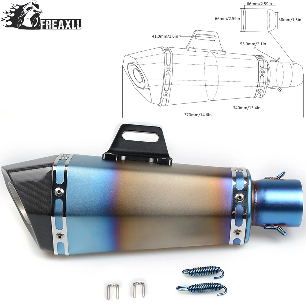 

36-51MM Universal Motorcycle Exhaust Pipe muffler Dirt Bike With DB Killer For Suzuki SV650 Honda NC700 NC750X CB500X CB500F