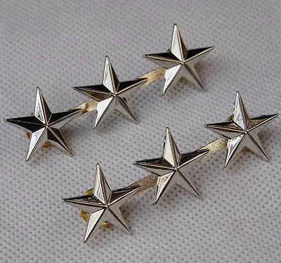 WW2 Pair Of WW2 US Army Officer 3 Star Lieutenant General Rank Badges Pin-US092 military lapel pin