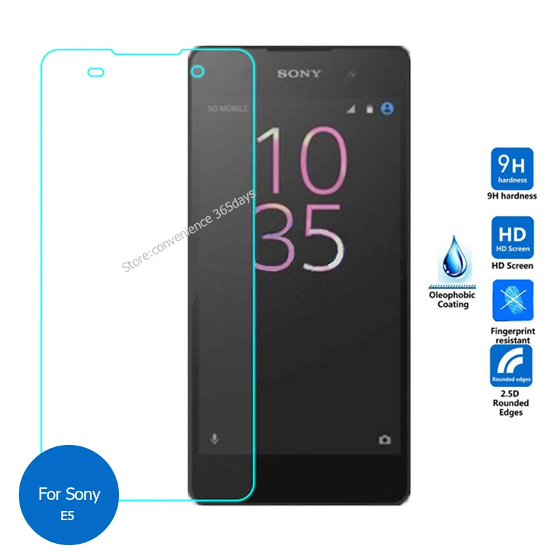 

2PCS For Sony Xperia E5 Tempered glass Screen Protector 0.26mm 2.5 9h Safety Protective Film on E 5 F3311 F 3311