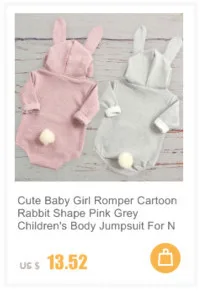 Cute Baby Girl Romper Cartoon Rabbit Shape Pink Grey Children's Body Jumpsuit For Newborn Cotton Bunny Rompers Boy Costume Roupa