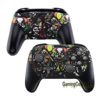 

Scary Party Patterned Soft Touch Faceplate and Backplate Replacement Shell Housing Case Cover for NS Switch Pro Controller