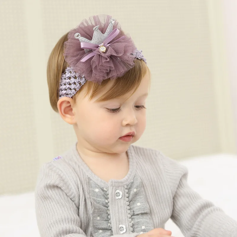 New Children Crown Headbands Newborn Baby Rhinestone Hairbands and