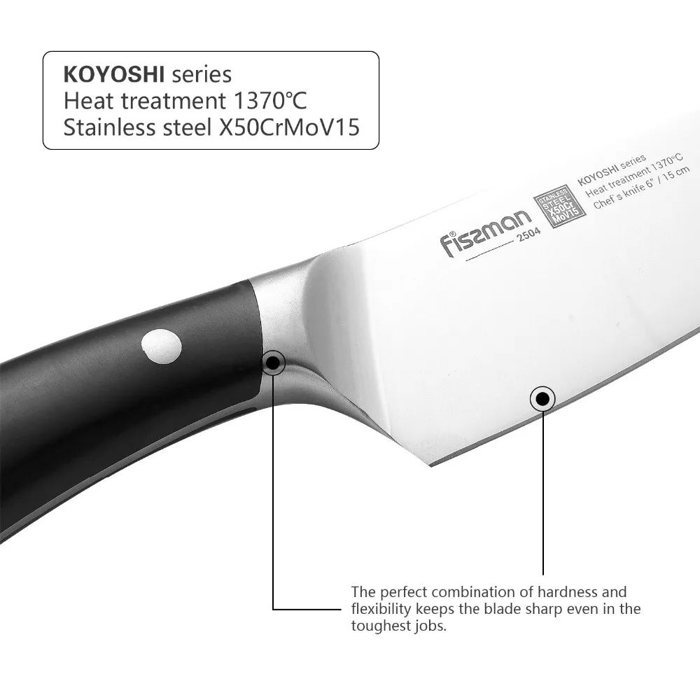 FISSMAN 8 дюймов нож шеф повара KOYOSHI серии высокоэффективные немецкие стальные