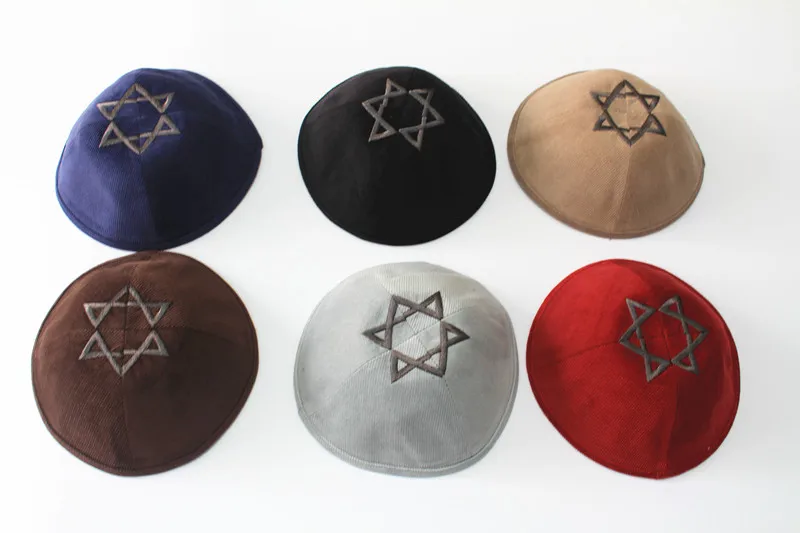 Однотонная бархатная еврейская Кепка Kippot высокого качества Skullies