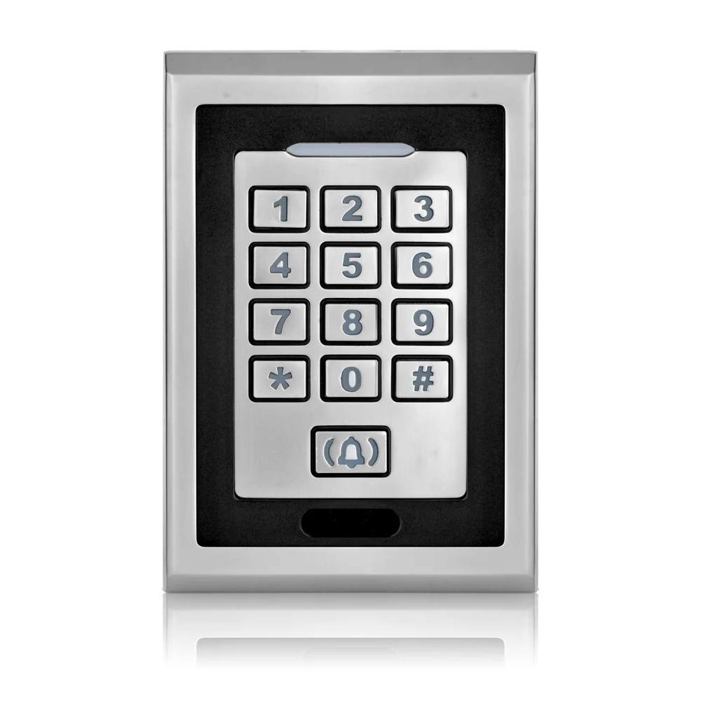 

High quality silver metal RFID card keypad waterproof smart card reader for rfid door access control system digital lock
