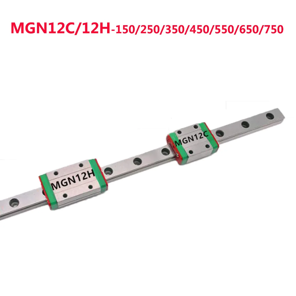 Miniatur MGN12H 250-550mm Führungsschiene Linearführung Schiene mit Slide Block 