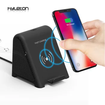

Hyleton 2 in 1 Bluetooth speaker and 10 W Fast Wireless Charger For Samsung /iPhone x Mobile Phone Holder for Qi function phones
