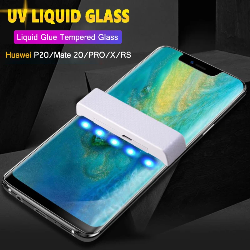 

Suitable UV Liquid Tempered Glass Full Cover Screen Protector for Huawei P20 P30 MAte 20 Lite 20 Pro Screen Film Protection