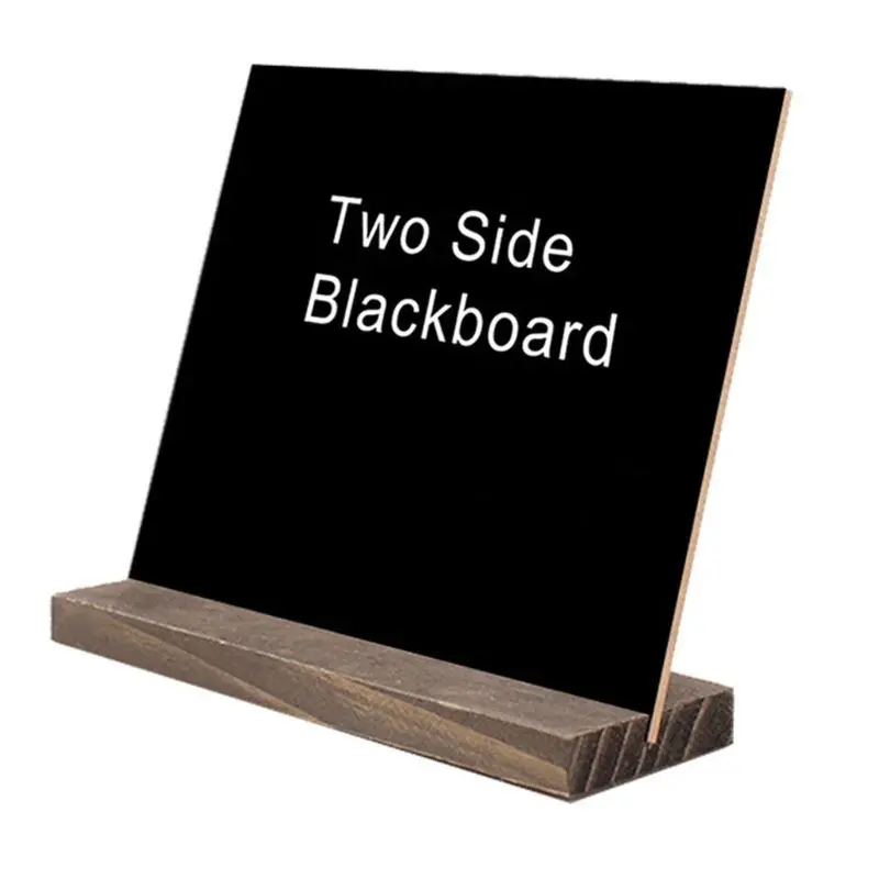 

1Set Wood Tabletop Chalkboard Double Sided Blackboard Message Board Children Kids Toy Desktop signature blackboard l29k