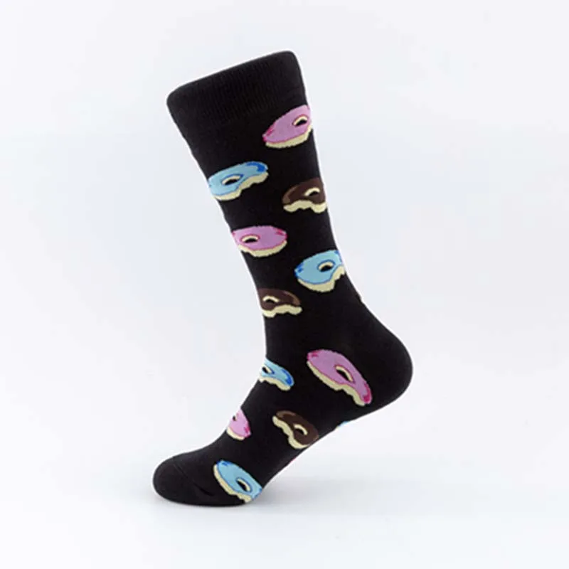 1 пара, качественные повседневные Веселые смешное искусство, новинка, классные мужские носки, вкусная еда, креативные носки с изображением гамбургера, Чили, печенья - Цвет: 3