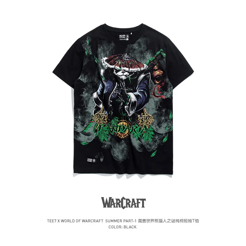 

SizeM-3XL TEE7 Men Casual Short Sleeve t shirt Kungfu Panda Cotton Fashion Printed Top Suit Male Round Collar Fitness Blouse