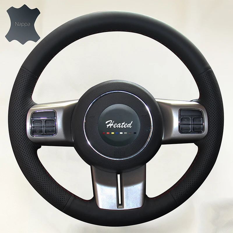 Nappa Leather braid on the Steering Wheel Cover for Jeep Grand Cherokee