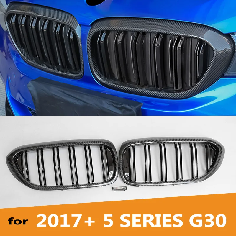 G30 M5-style углеродного волокна глянцевый черный автомобиль-Стайлинг переднего