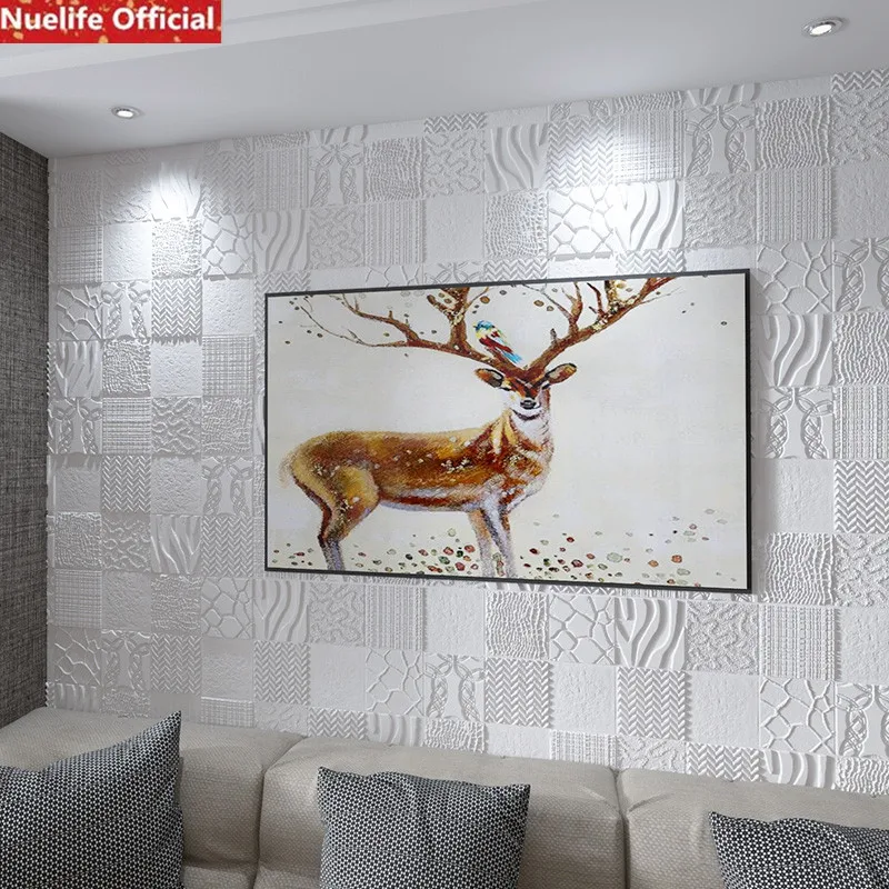 

4pcs Color pattern self-adhesive wallpaper waterproof foam wall living room bedroom kids room background wall 3d wall stickers
