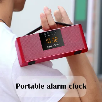 

Wireless Bluetooth Remote Control Alarm Clock Portable LED Display Despertador Voice call Subwoofer table clock electronic