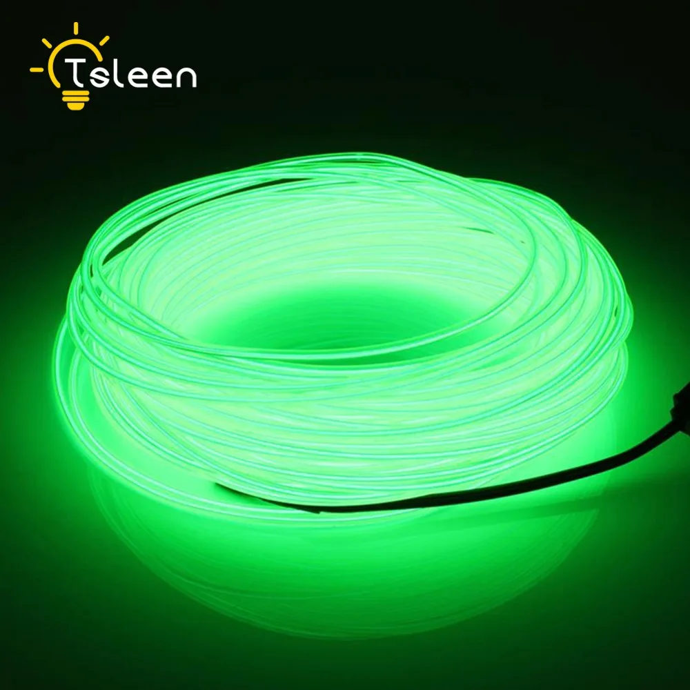 

TSLEEN Cheap+Big Promotion 9.9ft 3v battery neon el wire led light string tube birthday strip tubes