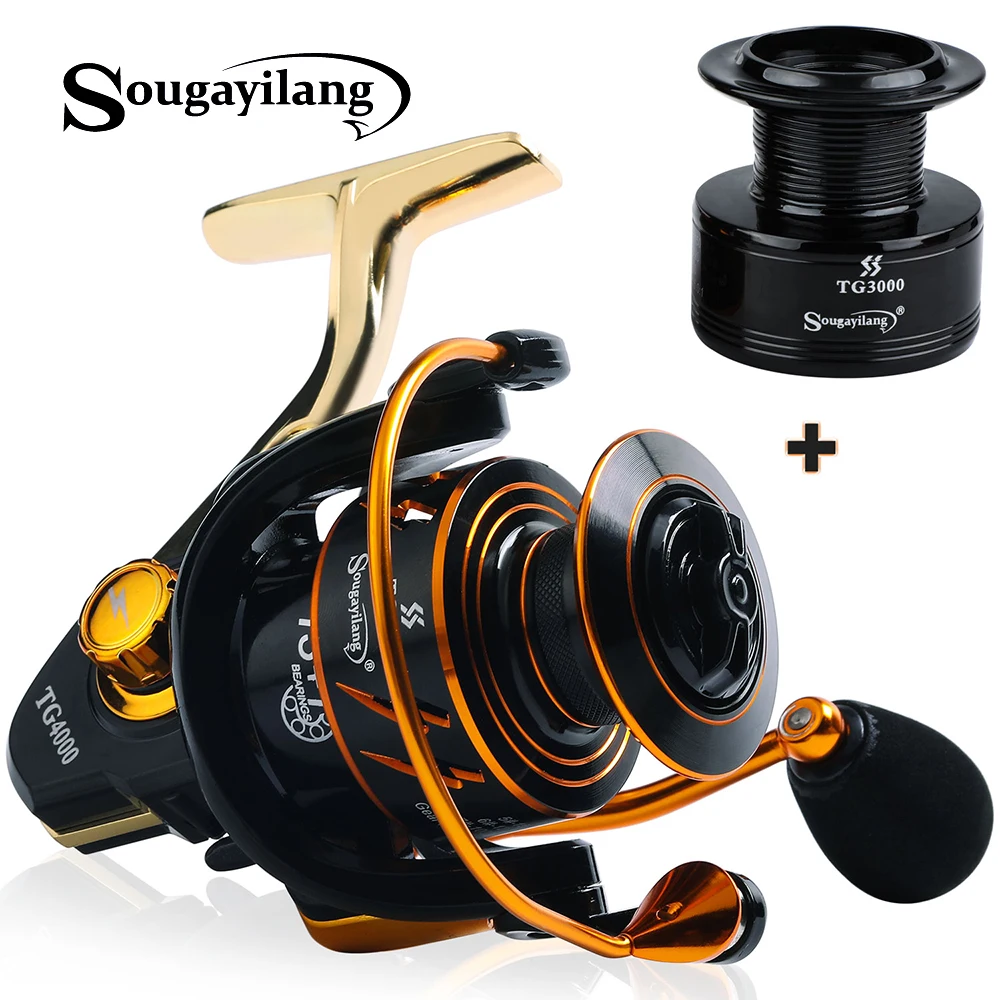 

Sougayilang Fishing Reel 13 +1BB 5.0:1Gearing Silent Drive SVS Braking System Spinning Reels with Free Spare Spool
