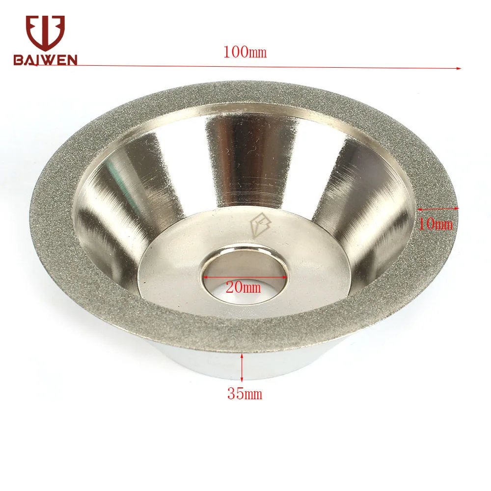 Kopen 100mm Diamant Slijpschijf Cup Grinder Cutter Slijpschijf Voor Wolfraam Stalen Frees Tool Sharpener Tool