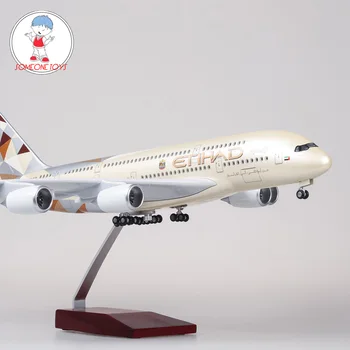

1/160 Scale ETIHAD Airways Airplane Model Airbus A380 ETIHAD Model With Light Wheel Diecast Plastic Resin Plane Children Gift