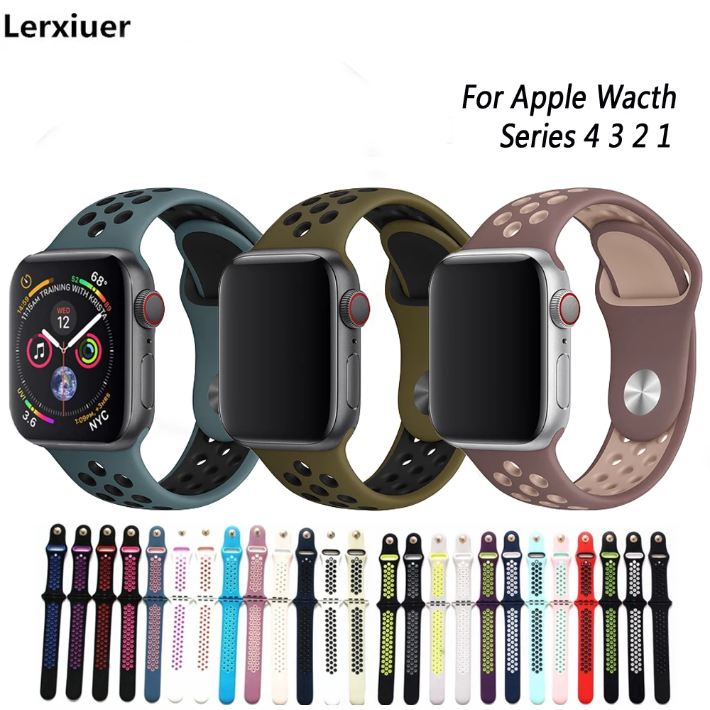 Strap strap for Apple Watch band 4 3 42mm 44mm iwatch band 4 3 2 1 38mm 40mm Nike Sport Silicone Wrist Bracelet belt correa