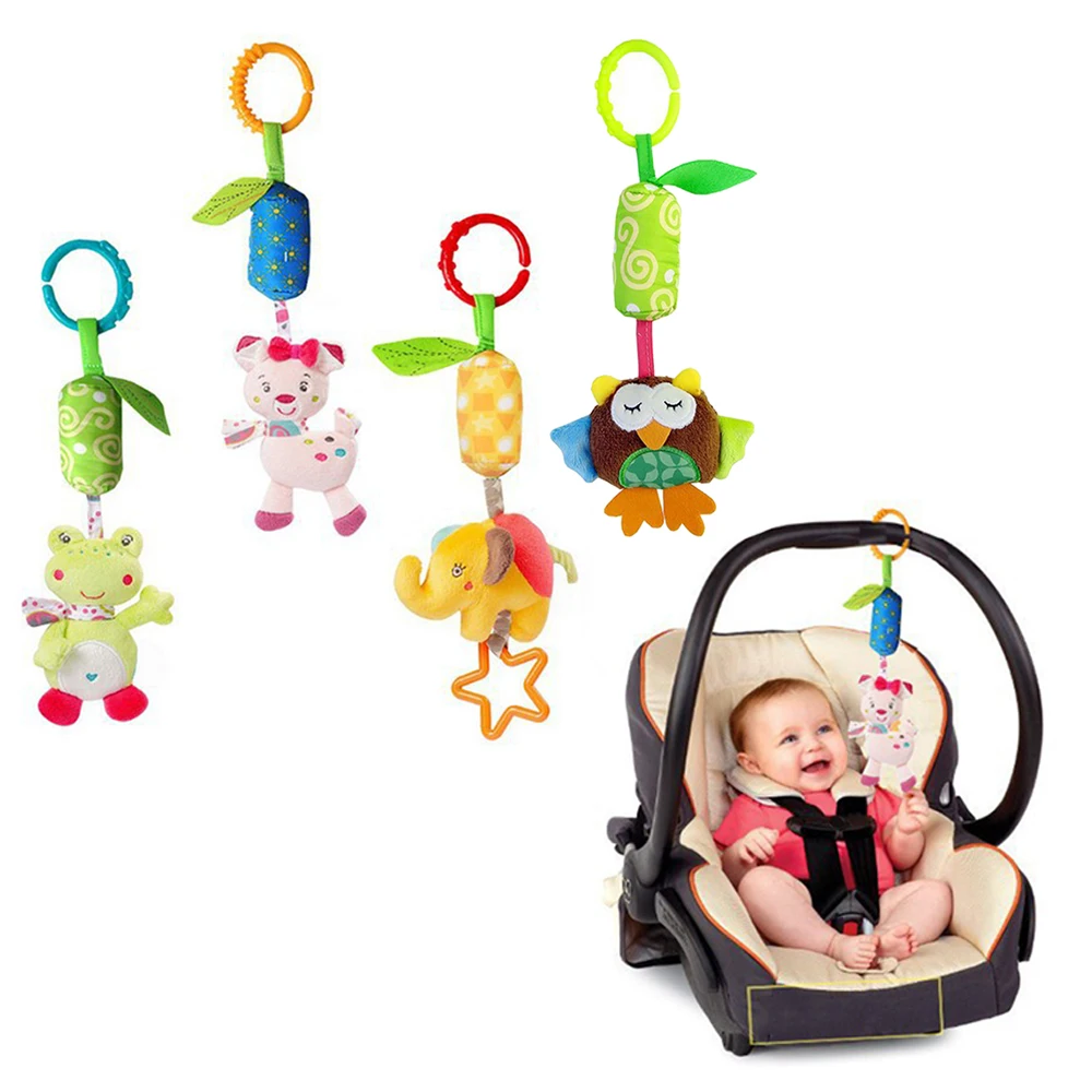 

Baby Toys Crib Stroller Toy 0-12 Months Plush Cartoon Newborn Hanging Baby Ring Bell Soft Playpen Bed Bell Pram