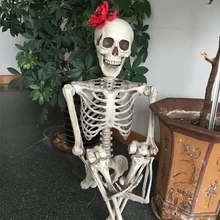 Хэллоуин скелет пластик в натуральную величину Скелет дом с привидениями Escape ужас реквизит украшения