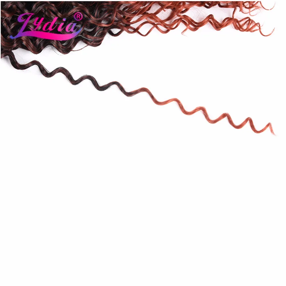 Lydia Two-Tone Ombre Color Synthetic Hair Bundles Curly Wave 10-24 Inch 3PCS/Lot Hair Extension No Shedding