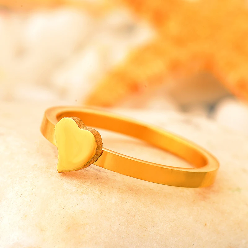 Fashion Unique Design Double Love Silver/Gold Color Wedding Women Rings For Couples Stainless Steel Best Friend Gift Baoyan N5