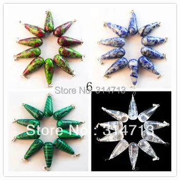 

(Min.order 10$ mix) Beautiful Wholesale 40Pcs Mixed Stone Teardrop Pendant bead KO-2