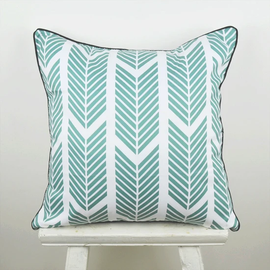 18"*18" Home Textile Decorative Retro Arrow Cushion Cover Green Piping