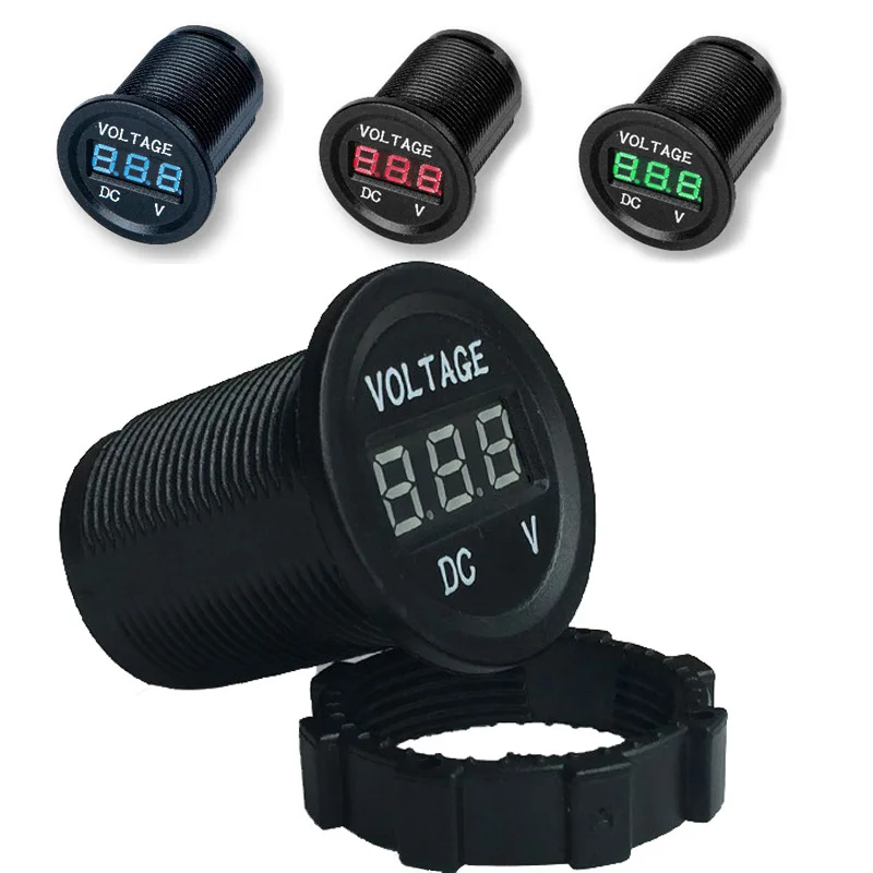 

New Waterproof Motorcycle Boat Car Truck DC 12V 24V LED Voltmeter Voltage Meter Universal