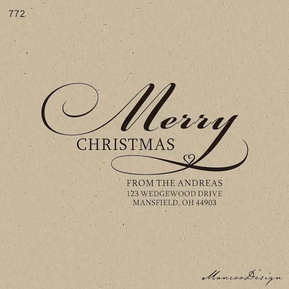 custom return address stamp family names on a rubber stamp to sign your christmas cards carimbo - How To Sign A Christmas Card custom return address stamp family names on a rubber stamp to sign your christmas cards carimbo - How To Sign A Christmas Card