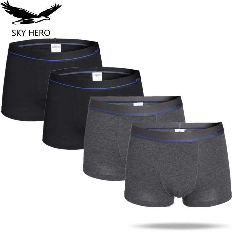 

4pcs/lot Men Boxers Underwear Sexy Male Short Cotton Breathable Underpant Plus Size S-3XL Man's Boxershorts Mens Panties
