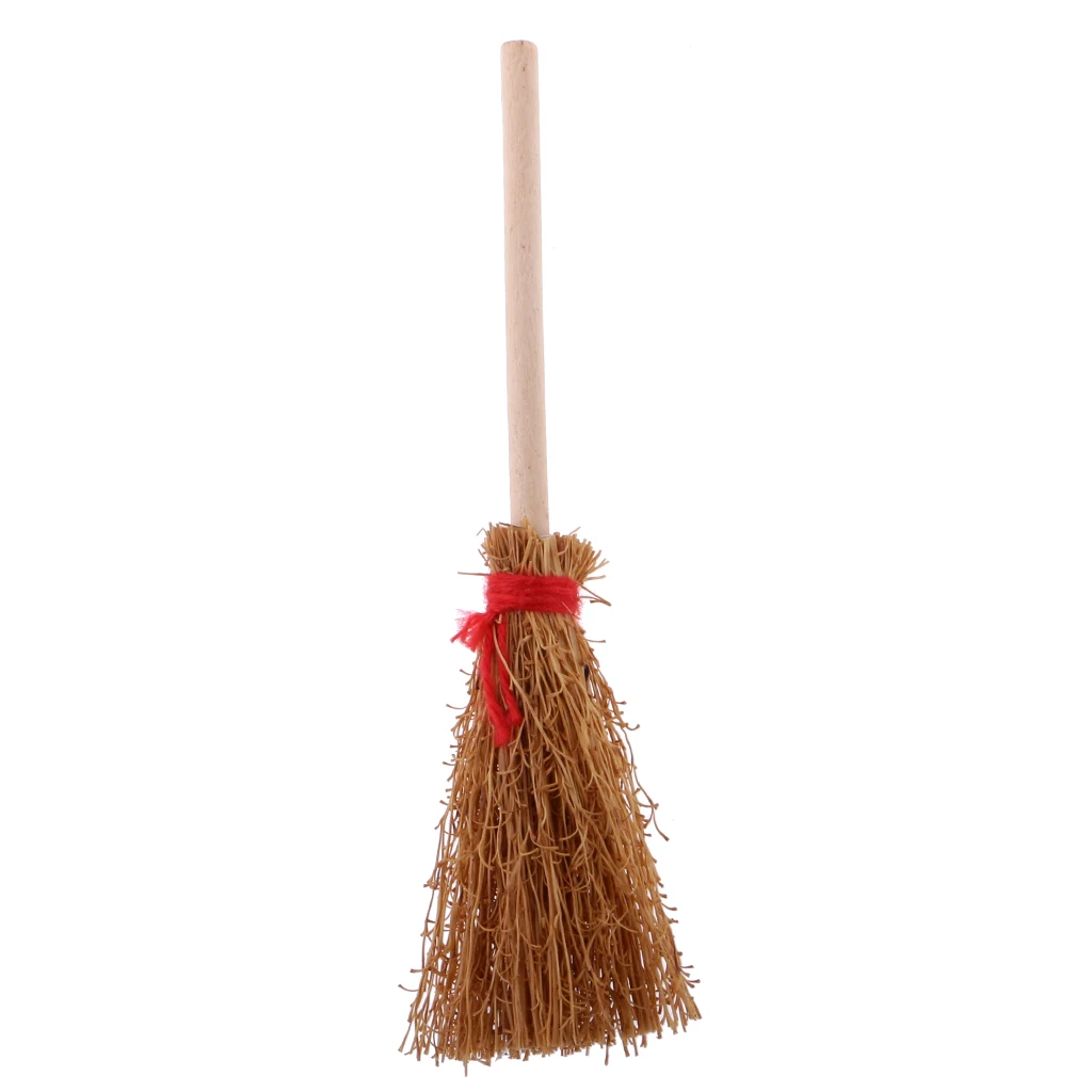 1:12 Scale Plastic Miniature bamboo broom for dollhouse decoration, a good item for doll house collection  Miniature Broom 