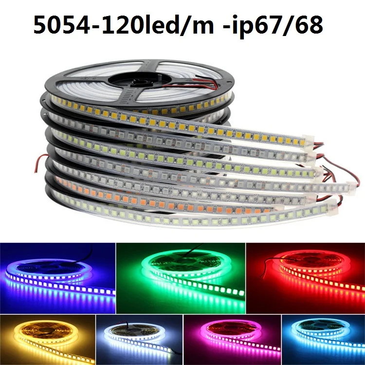 DC12v 5 м Светодиодные ленты 5054 120 светодиодный s/M SMD Светодиодная лента RGB Водонепроницаемый ip67 ip68 трубки Светодиодные ленты e бар свет строка подводный светодиодный