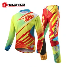 SCOYCO Professional Motocross Suit Motorcycle Jersey Set Racing T-Shirt Suit Riding Off-road Pants Trousers Sports Clothing