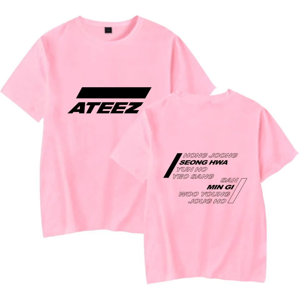 KPOP ATEEZ футболка Hongjoong Seonghwa Yunho Wooyoung хлопковая с коротким рукавом женская одежда