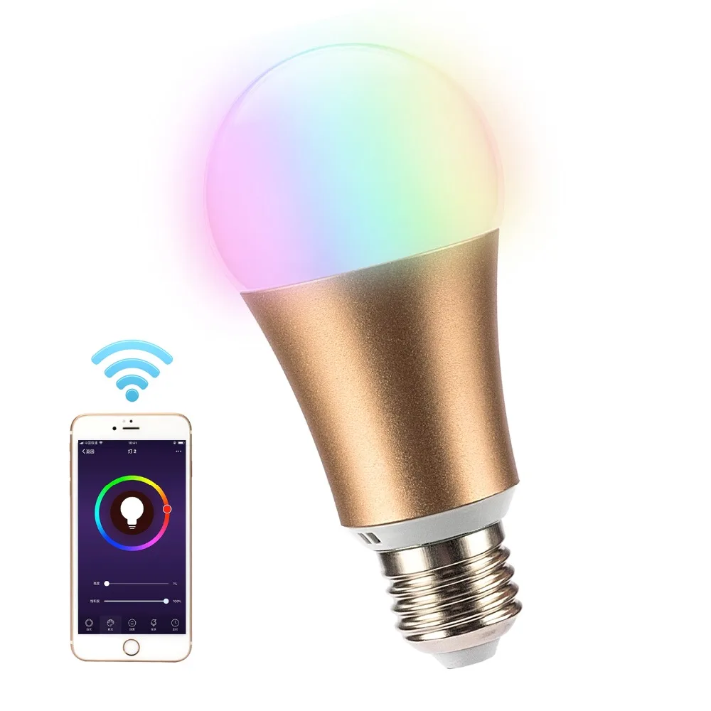 2019 Новый мета 7 W RGB светодио дный WI-FI умная лампа шар лампы E27 затемнения Цвет светодио дный лампочки работает с Alexa Google дома iOS App Contro