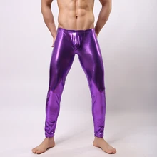 WOXUAN Brand Faux Leather Man Sexy Fitness Pencil Pants/Nylon Compression Tights/Gay Addicted Spandex Skinny Leggings