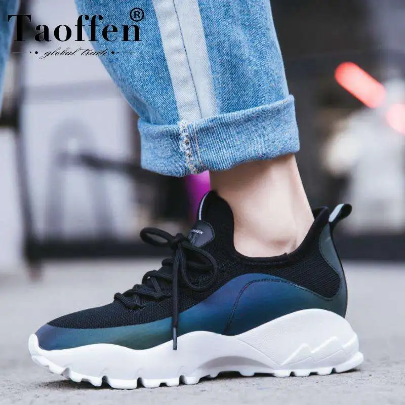 

Taoffen Young Colorful Daily Fashion Real Leather Vulcanized Shoes Women Simple Fitness Vacation Walk Shoes Sneakers Size 34-40